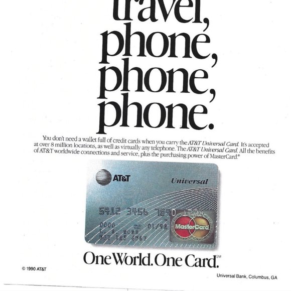 AT&T Universal Credit Card Advertisement 1990s  Vintage Print Ad - Picture 2 of 2
